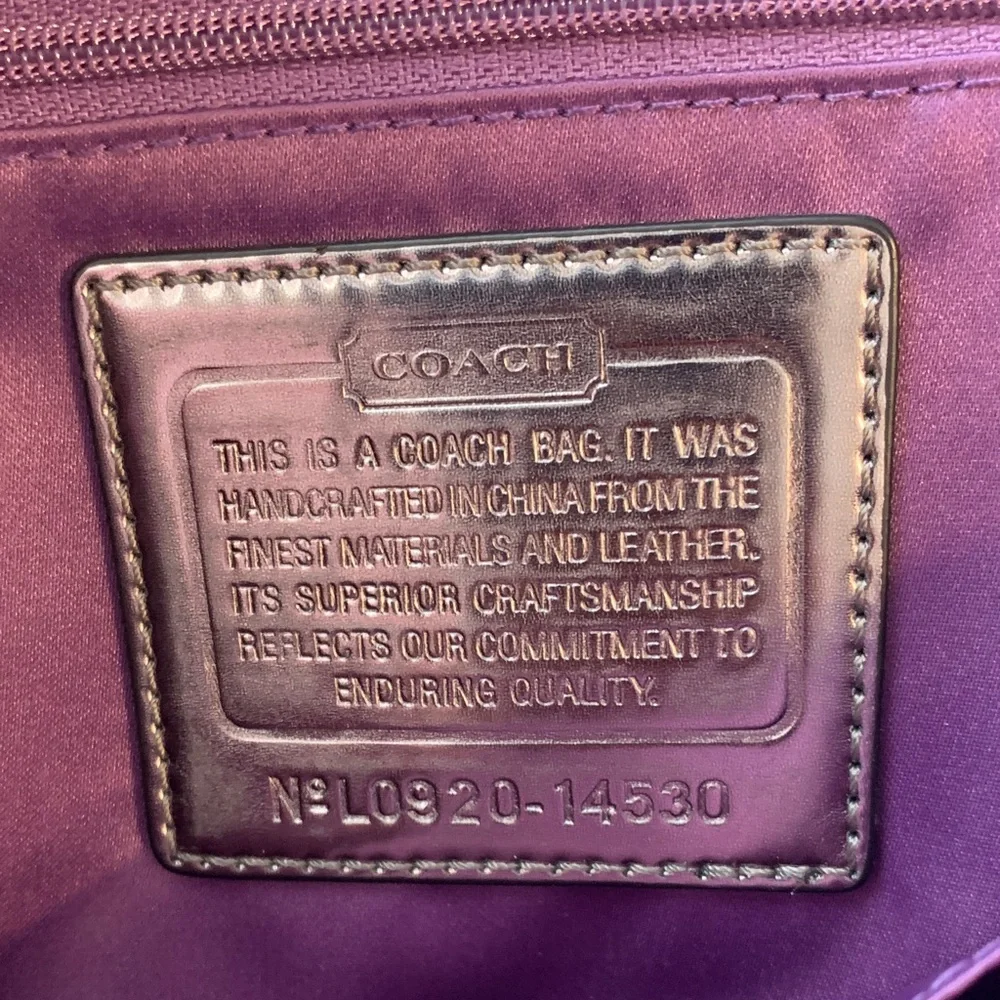 Coach Poppy Signature grey and black Jacquard Tote Bag purse & extra strap - Picture 6 of 17